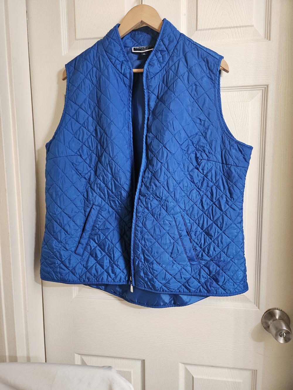 Karen Scott Bright Blue Quilted Sleeveless Vest